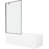 Mexen Cubik obdĺžniková vaňa 150 x 70 cm s krytom a 1-krídlovými dverami 100 cm, čierny vzor - 550315070X9510007070