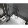 Mexen Cubik obdĺžniková vaňa 150 x 70 cm s krytom a 1-krídlovými dverami 100 cm, čierny vzor - 550315070X9510007070