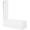 Mexen Cubik obdĺžniková vaňa 160 x 70 cm s obložením a 1-krídlovým paravánom 50 cm, transparentná, chróm