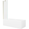 Mexen Cubik obdĺžniková vaňa 160 x 70 cm s krytom a 1-krídlovou zástenou 50 cm, transparentná, zlatá - 550316070X9505000050