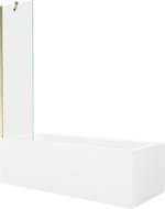 Mexen Cubik obdĺžniková vaňa 160 x 70 cm s krytom a jedným krídlovým panelom 50 cm, priehľadná, zlatá - 550316070X9505000050