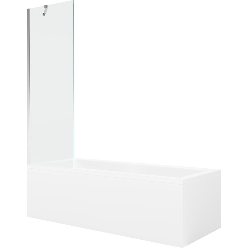 Mexen Cubik obdĺžniková vaňa 160 x 70 cm s krytom a jedným sklápacím panelom 60 cm, číra, chróm - 550316070X9506000001