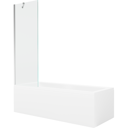 Mexen Cubik Obdĺžniková vaňa 160 x 70 cm s krytom a 1-krídlovou zástenou 60 cm, transparentná, chróm