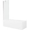 Mexen Cubik Obdĺžniková vaňa 160 x 70 cm s krytom a 1-krídlovou zástenou 60 cm, transparentná, chróm