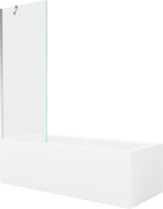 Mexen Cubik obdĺžniková vaňa 160 x 70 cm s panelom a 1-krídlovým závesom 70 cm, transparentný, chróm - 550316070X9507000001