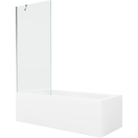 Mexen Cubik obdĺžniková vaňa 160 x 70 cm s krytom a 1-krídlovou zástěnou 80 cm, transparentná, chróm