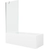 Mexen Cubik obdĺžniková vaňa 160 x 70 cm s krytom a 1-krídlovým závesom 80 cm, transparentná, chróm