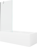 Mexen Cubik obdĺžniková vaňa 160 x 70 cm s krytom a 1-krídlovým závesom 80 cm, transparentná, chróm
