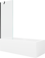 Mexen Cubik Obdĺžniková vaňa 160 x 70 cm s panelom a 1-krídlovým zástenou 70 cm, transparentná, čierna