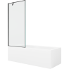 Mexen Cubik obdĺžniková vaňa 160 x 70 cm s obkladom a jednokrídlovým zástenom 80 cm, čierny vzor - 550316070X9508007070