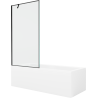 Mexen Cubik obdĺžniková vaňa 160 x 70 cm s obložením a 1-krídlovou zástenou 90 cm, čierny vzor - 550316070X9509007070