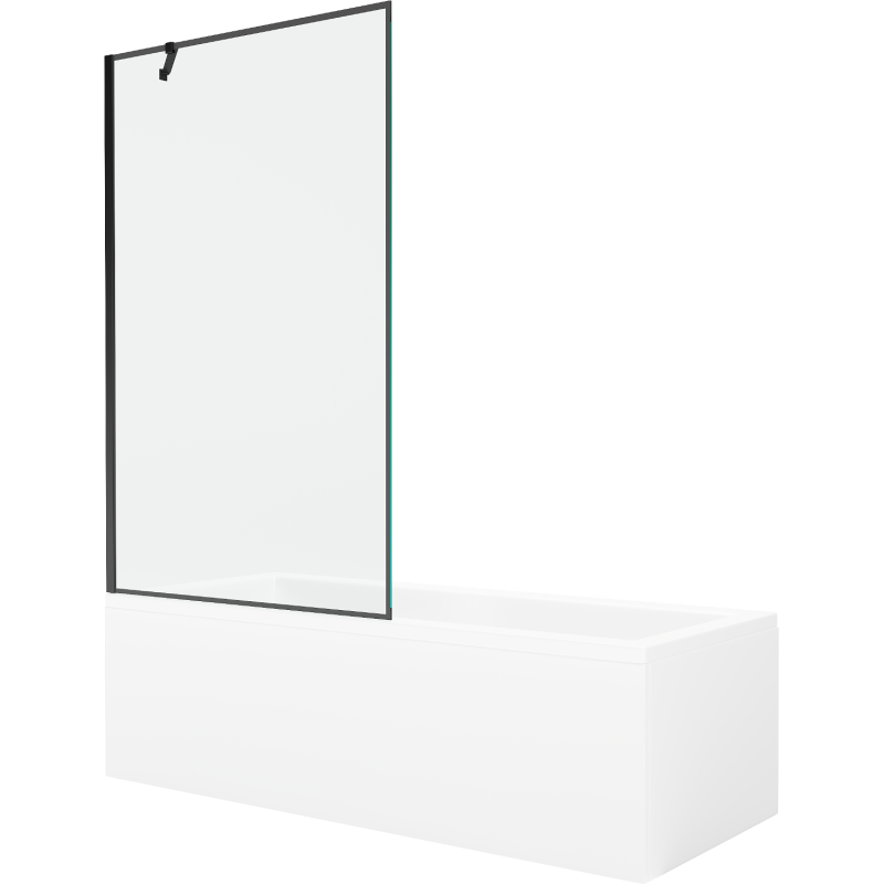 Mexen Cubik obdĺžniková vaňa 160 x 70 cm s obložením a jednokrídlovou stenou 100 cm, čierny vzor - 550316070X9510007070