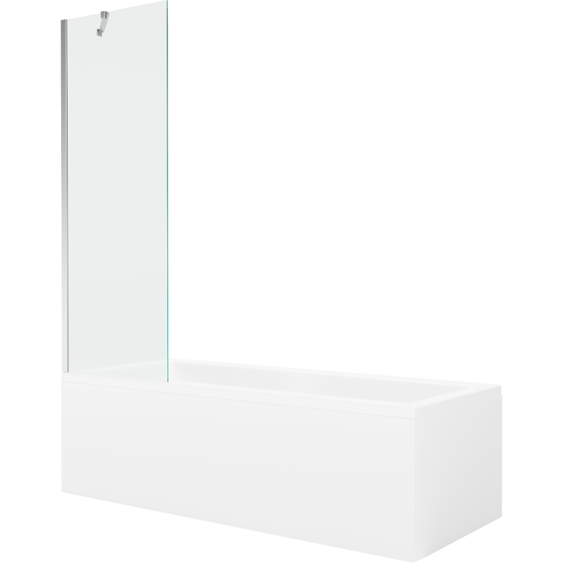 Mexen Cubik obdĺžniková vaňa 170 x 70 cm s obkladom a 1-krídlovou zástenou 60 cm, transparentná, chróm - 550317070X9506000001