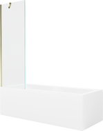 Mexen Cubik obdĺžniková vaňa 170 x 70 cm s obložením a 1-krídlovými závesmi 60 cm, transparentná, zlatá