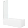Mexen Cubik obdĺžniková vaňa 170 x 70 cm s panelom a 1-krídlovou zástenou 60 cm, transparentná, čierna - 550317070X9506000070