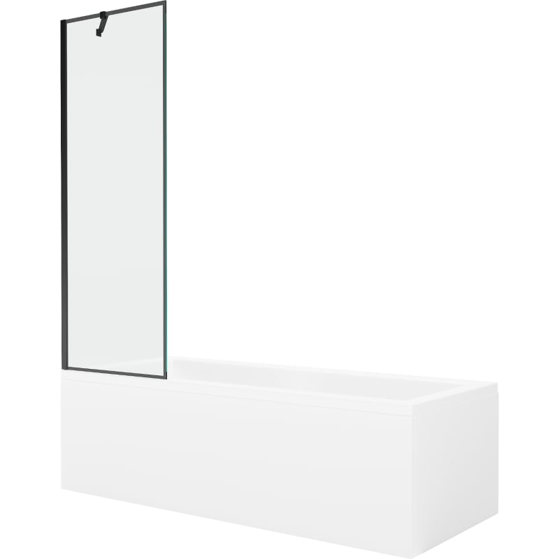 Mexen Cubik obdĺžniková vaňa 170 x 70 cm s krytom a jedna zástena 60 cm, čierny vzor - 550317070X9506007070