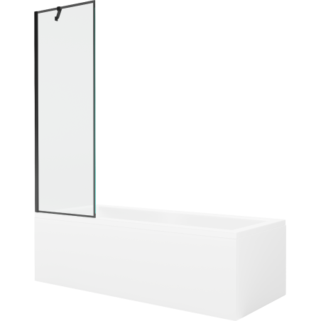 Mexen Cubik obdĺžniková vaňa 170 x 70 cm s panelom a 1-krídlovým zástenom 60 cm, čierny vzor - 550317070X9506007070
