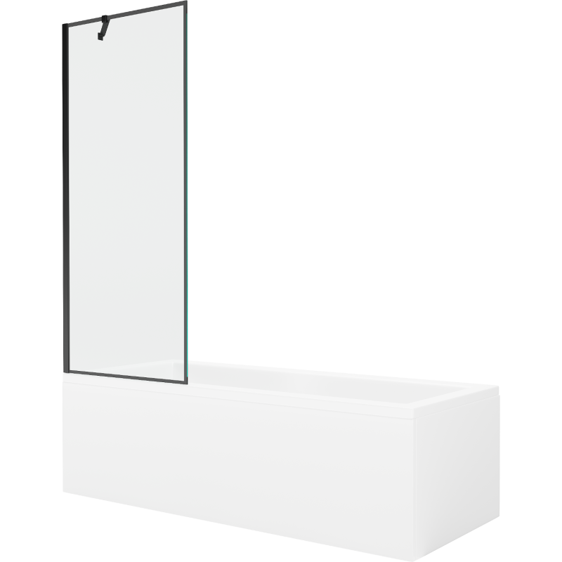 Mexen Cubik obdĺžniková vaňa 170 x 70 cm s obložením a 1-krídlovou zástennou 70 cm, čierny vzor - 550317070X9507007070