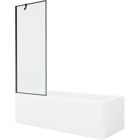 Mexen Cubik obdĺžniková vaňa 170 x 70 cm s obložením a 1-krídlovým paravánom 70 cm, čierny vzor - 550317070X9507007070