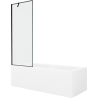 Mexen Cubik obdĺžniková vaňa 170 x 70 cm s panelom a 1-krídlovou zástenou 70 cm, čierny vzor - 550317070X9507007070