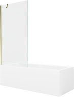 Mexen Cubik obdĺžniková vaňa 170 x 70 cm s obkladom a 1-krídlovým zástenou s rozmerom 90 cm, transparentná, zlatá