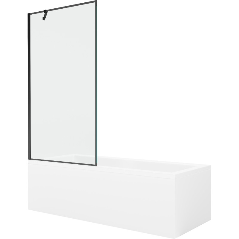 Mexen Cubik obdĺžniková vaňa 170 x 70 cm s krytom a 1-krídlovou zástenou 90 cm, čierny vzor - 550317070X9509007070