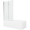 Mexen Cubik obdĺžniková vaňa 150 x 70 cm s krytom a dvojkrídlovou zástavou 100 cm, transparentná, chróm - 550315070X9210020100