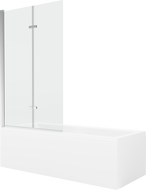 Mexen Cubik obdĺžniková vaňa 150 x 70 cm s krytom a dvojkrídlovou zástavou 100 cm, transparentná, chróm - 550315070X9210020100