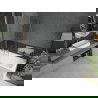 Mexen Cubik obdĺžniková vaňa 150 x 70 cm s krytom a dvojkrídlovou zástavou 100 cm, transparentná, chróm - 550315070X9210020100