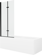 Mexen Cubik obdĺžniková vaňa 170 x 70 cm s obkladom a 2-krídlovou zástenou 80 cm, Transparentné, Čierna - 550317070X9208027000