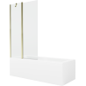 Mexen Cubik obdĺžniková vaňa 150 x 70 cm s obkladom a 1-krídlovou zástenou 100 cm, transparentná, zlatá - 550315070X9410115000