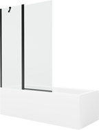 Mexen Cubik obdĺžniková vaňa 150 x 70 cm s krytom a 1-krídlovou zástenou 120 cm, transparentná, čierna - 550315070X9412117000