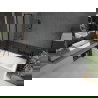 Mexen Cubik obdĺžniková vaňa 160 x 70 cm s obkladom a 1-krídlovou sprchovou zástenou 80 cm, Čierny vzor - 550316070X9408117070