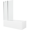 Mexen Cubik obdĺžniková vaňa 160 x 70 cm s krytom a 1-krídlovou zástenou 100 cm, priehľadná, chróm - 550316070X9410110100