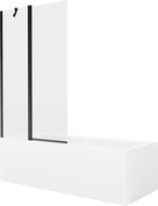 Mexen Cubik obdĺžniková vaňa 160 x 70 cm s krytom a 1-krídlovou zástenou 100 cm, transparentná, čierna - 550316070X9410117000