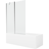 Mexen Cubik obdĺžniková vaňa 160 x 70 cm s obložením a 1-krídlovou zástenou 120 cm, transparentná, chróm - 550316070X9412110100