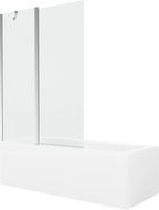 Mexen Cubik obdĺžniková vaňa 160 x 70 cm s obložením a 1-krídlovou zástenou 120 cm, transparentná, chróm - 550316070X9412110100