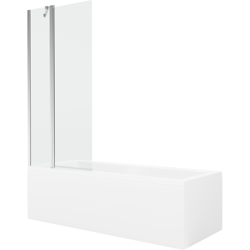 Mexen Cubik obdĺžniková vaňa 170 x 70 cm s obkladom a 1-krídlovou zástenu 80 cm, transparentná, chróm - 550317070X9408110100