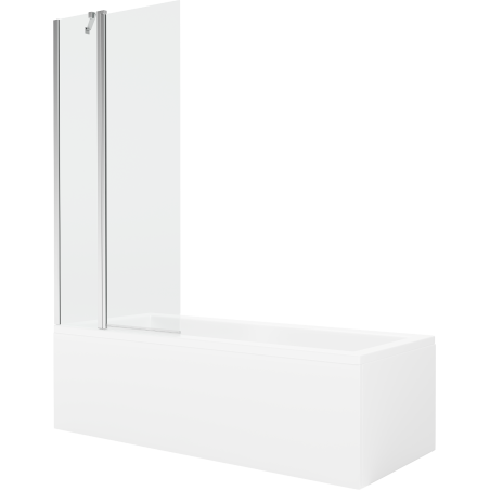Mexen Cubik obdĺžniková vaňa 170 x 70 cm s obkladom a 1-krídlovou zástenu 80 cm, transparentná, chróm - 550317070X9408110100