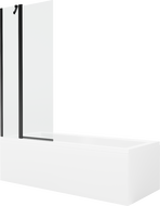 Mexen Cubik obdĺžniková vaňa 170 x 70 cm s krytom a jednokrídlovými dverami 80 cm, transparentná, čierna - 550317070X9408117000
