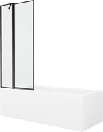 Mexen Cubik obdĺžniková vaňa 170 x 70 cm s obkladom a 1-krídlovou sprchovou zástenou 80 cm, Čierny vzor - 550317070X9408117070