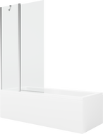 Mexen Cubik obdĺžniková vaňa 170 x 70 cm s obložením a 1-krídlovou zástenou 100 cm, transparentná, chróm - 550317070X9410110100