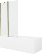 Mexen Cubik obdĺžniková vaňa 170 x 70 cm s krytom a jednokrídlovou zástenou 100 cm, priehľadná, zlatá - 550317070X9410115000