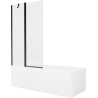 Mexen Cubik obdĺžniková vaňa 170 x 70 cm s krytom a 1-krídlovým zástenou 100 cm, transparentná, čierna - 550317070X9410117000