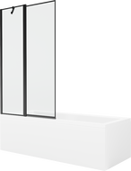 Mexen Cubik obdĺžniková vaňa 170 x 70 cm s obkladom a 1-krídlovou sprchovou zástenou 100 cm, Čierny vzor - 550317070X9410117070