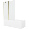 Mexen Cubik obdĺžniková vaňa 170 x 70 cm s panelom a 1-krídlovým paravánom 120 cm, transparentný, zlatý - 550317070X9412115000