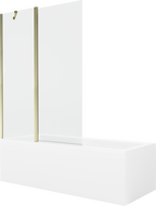 Mexen Cubik obdĺžniková vaňa 170 x 70 cm s panelom a 1-krídlovým paravánom 120 cm, transparentný, zlatý - 550317070X9412115000