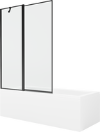 Mexen Cubik obdĺžniková vaňa 170 x 70 cm s obkladom a 1-krídlovou sprchovou zástenou 120 cm, Čierny vzor - 550317070X9412117070