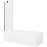 Mexen Vega obdĺžniková vaňa 150 x 70 cm s panelom a jednokrídlovým zástenom 60 cm, transparentná, čierna - 550115070X9506000070