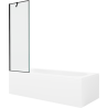 Mexen Vega obdĺžniková vaňa 150 x 70 cm s obkladom a 1-krídlovou sprchovou zástenou 60 cm, Čierny vzor - 550115070X9506007070
